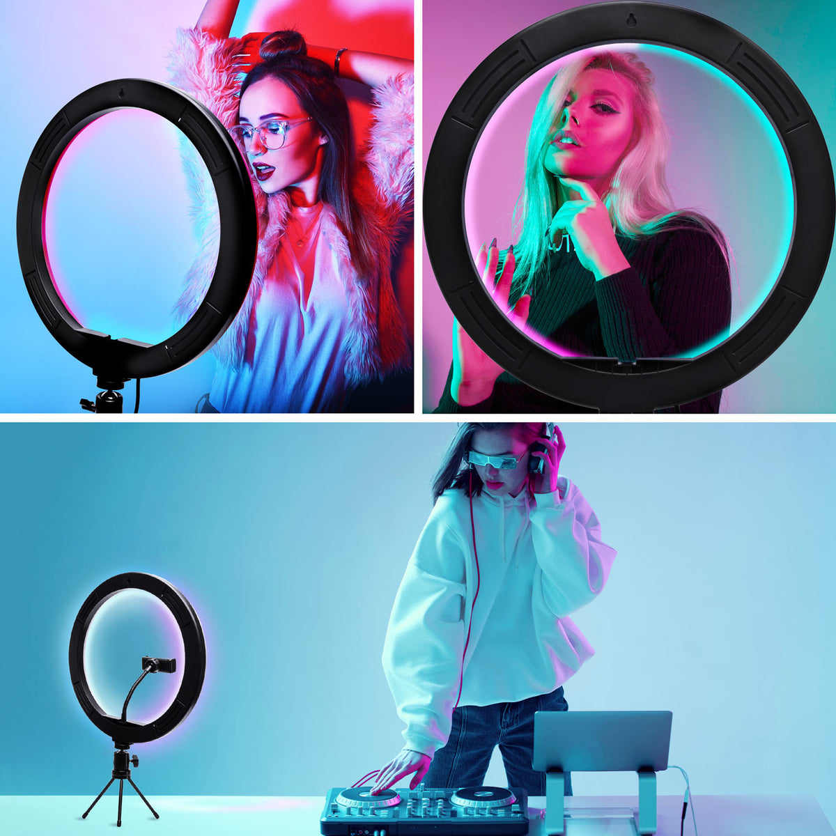 Rio Studio RGB – 12″ LED hringljós með þrífæti