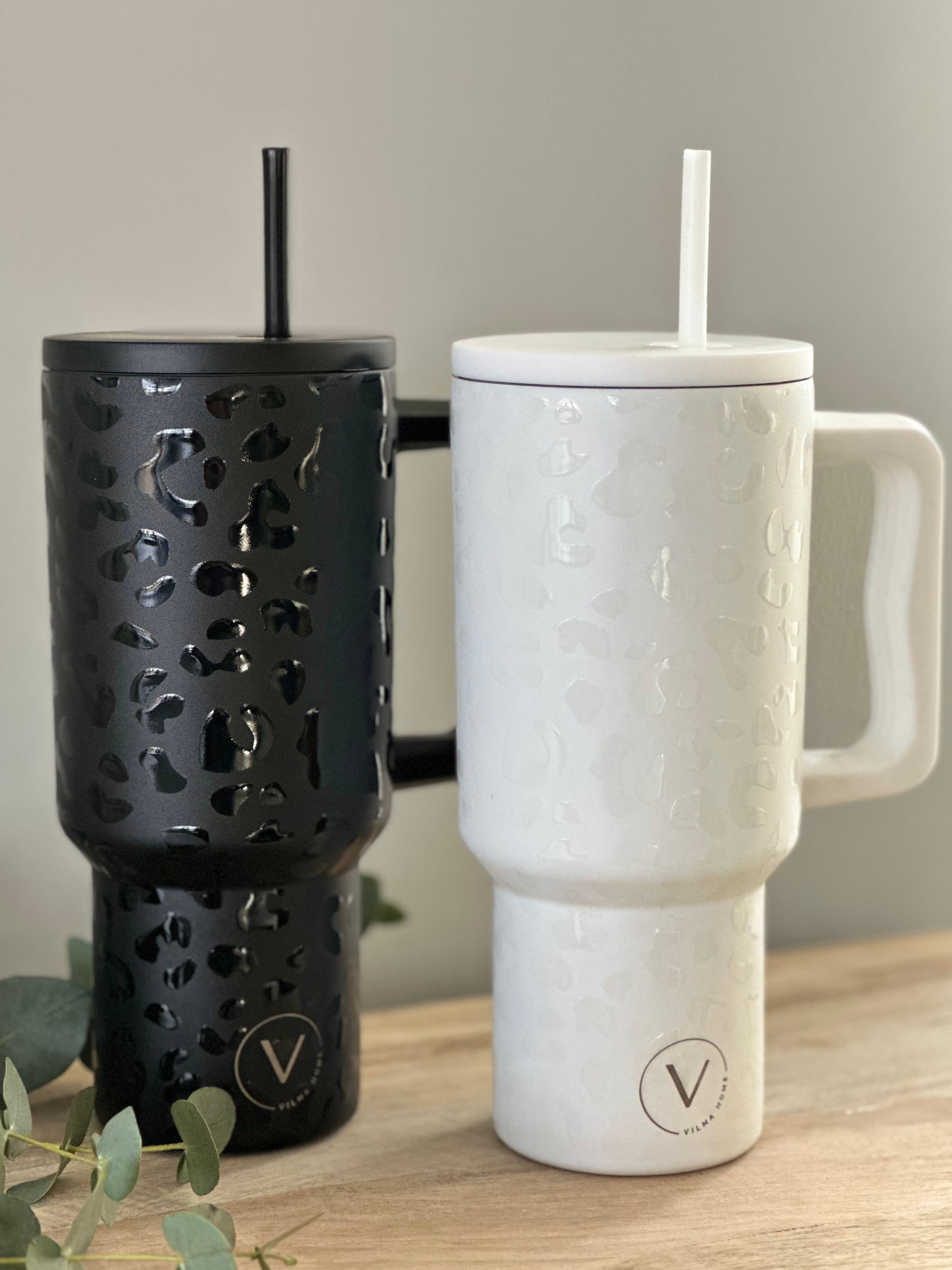 Vilma Home glas minna svart leopard 870 ml