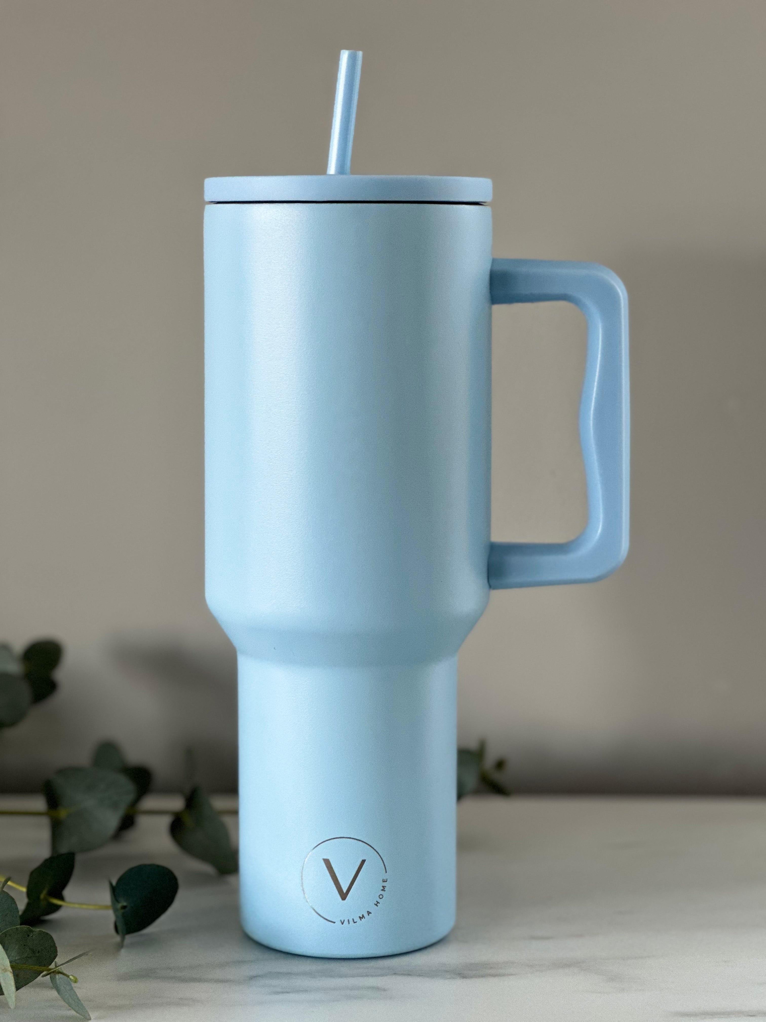 Vilma Home glas með haldi ljósblátt 1200ml