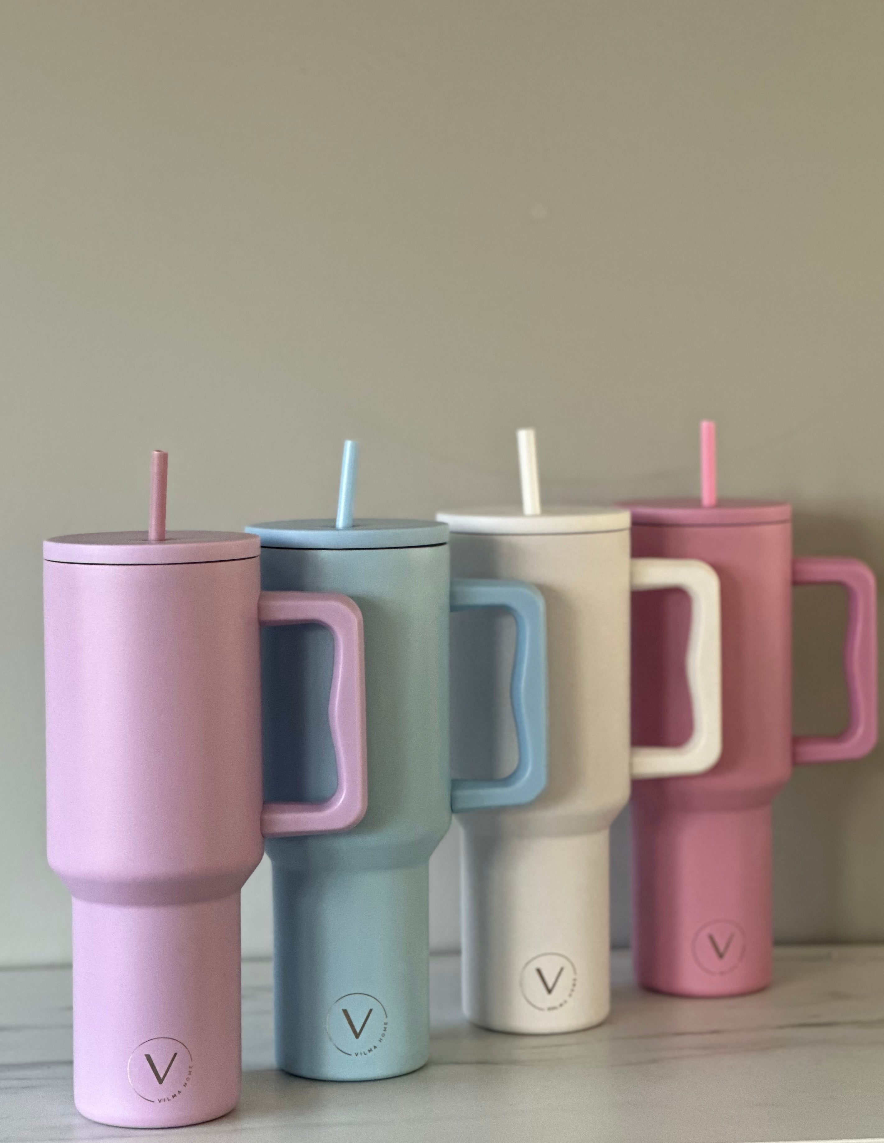 Vilma Home glas með haldi ljósblátt 1200ml