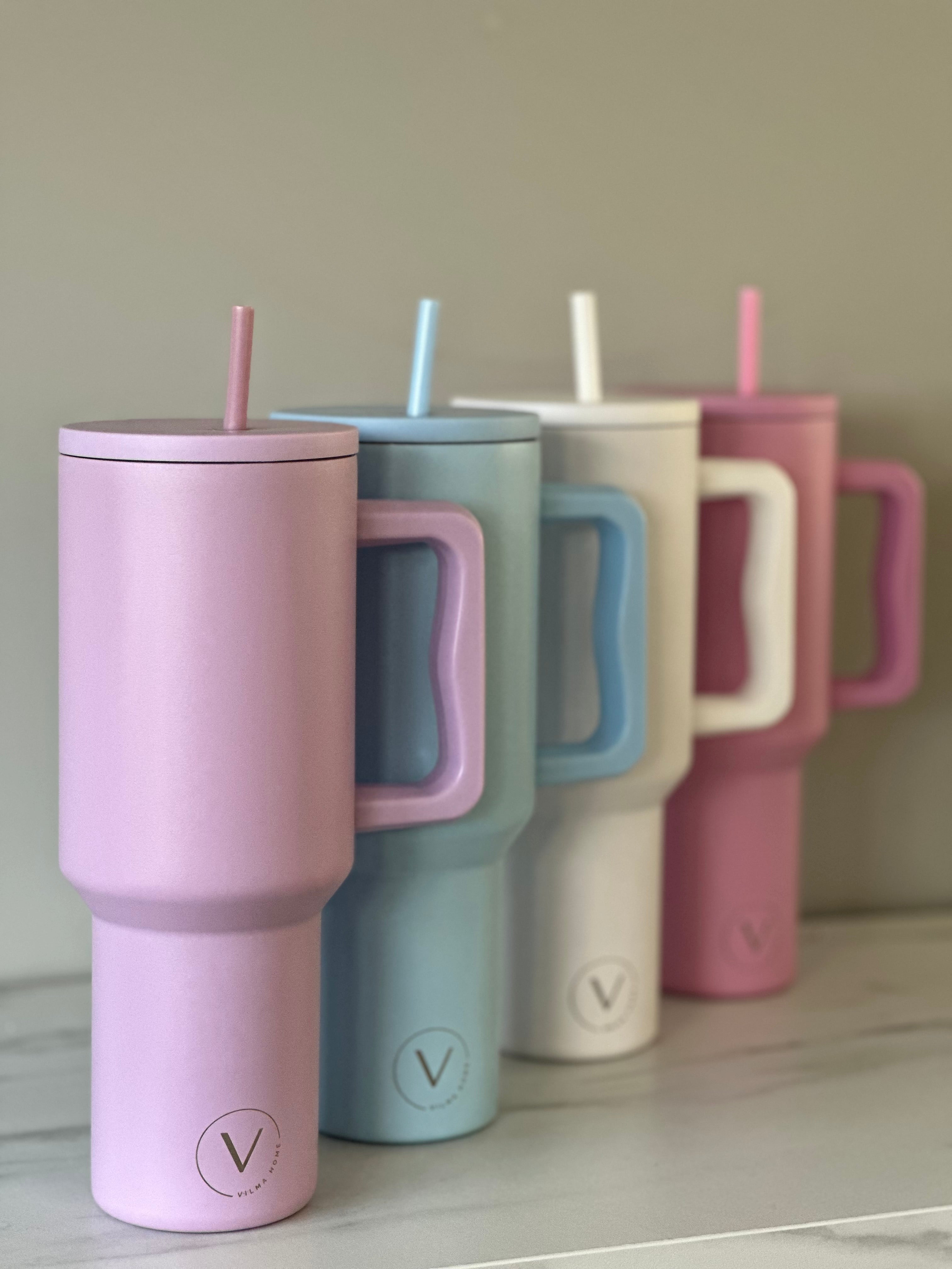 Vilma Home glas með haldi ljósblátt 1200ml