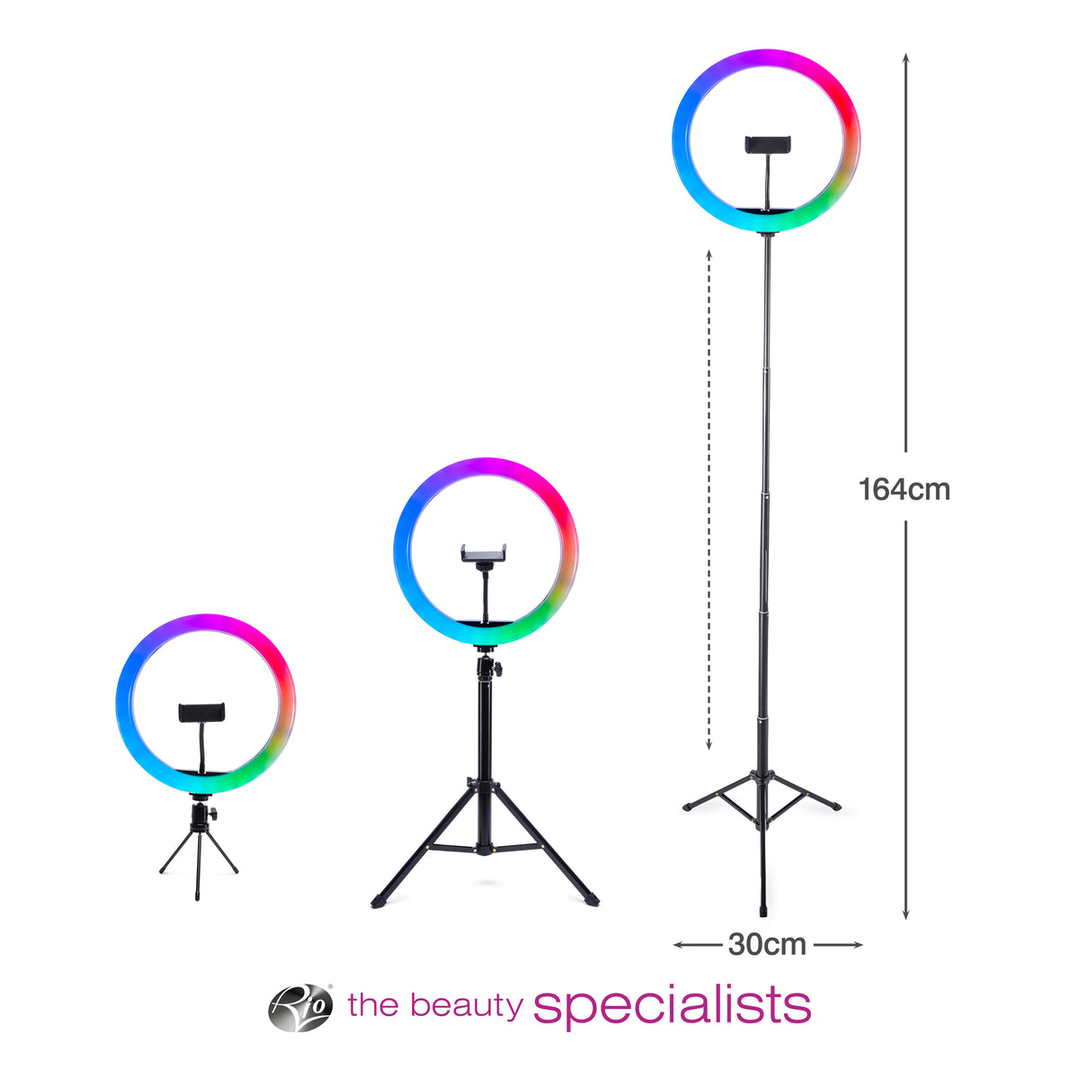 Rio Studio RGB – 12″ LED hringljós með þrífæti