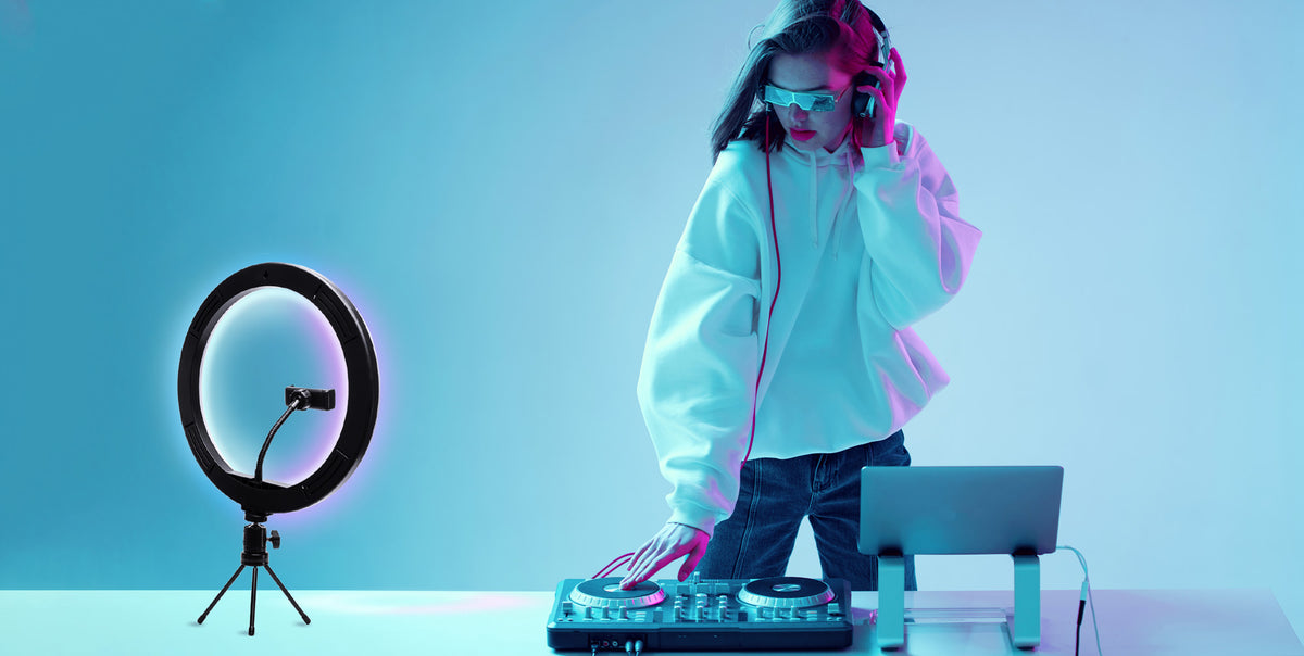 Rio Studio RGB – 12″ LED hringljós með þrífæti