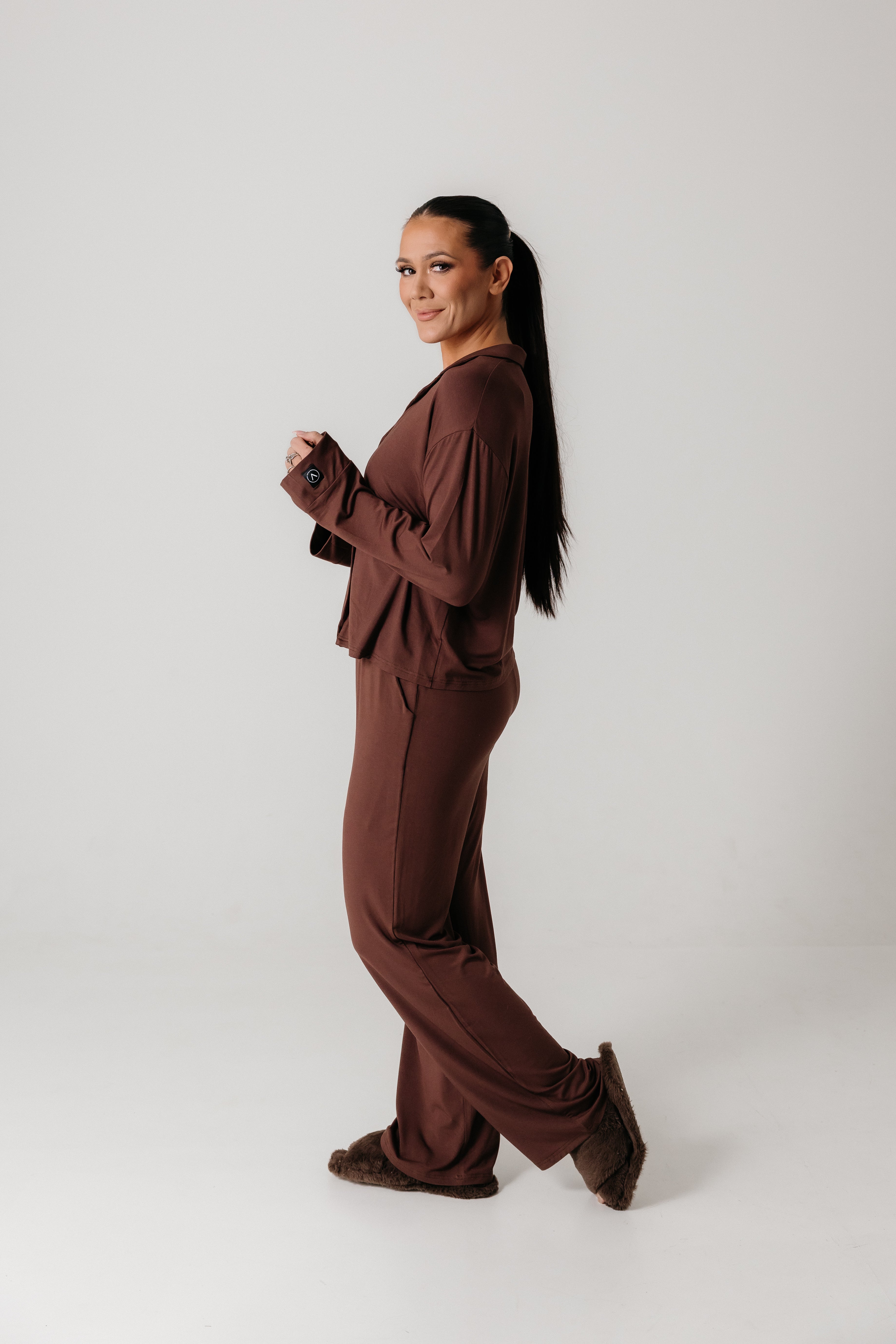 Vilma Home Náttföt úr Modal | Brúnt