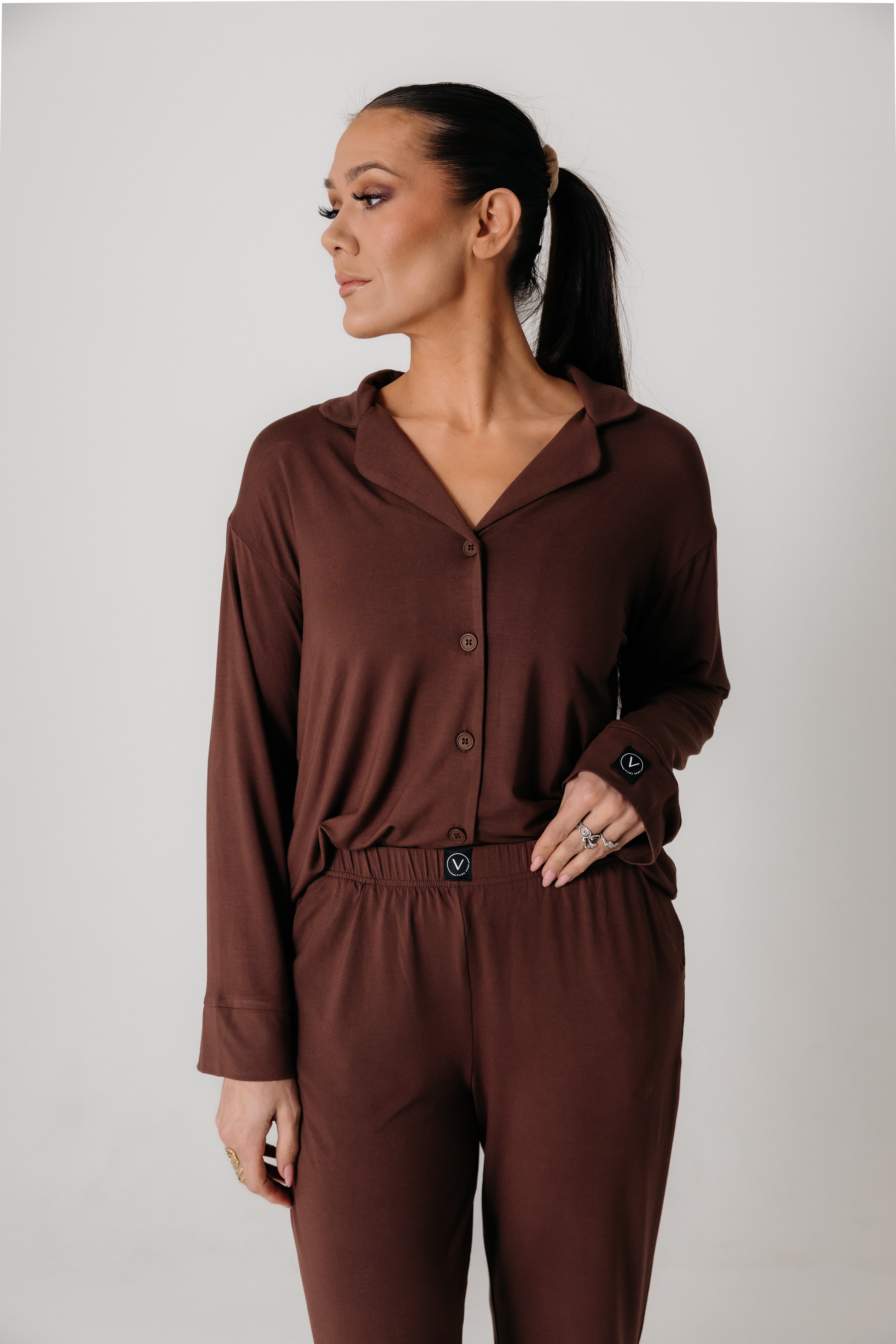 Vilma Home Náttföt úr Modal | Brúnt