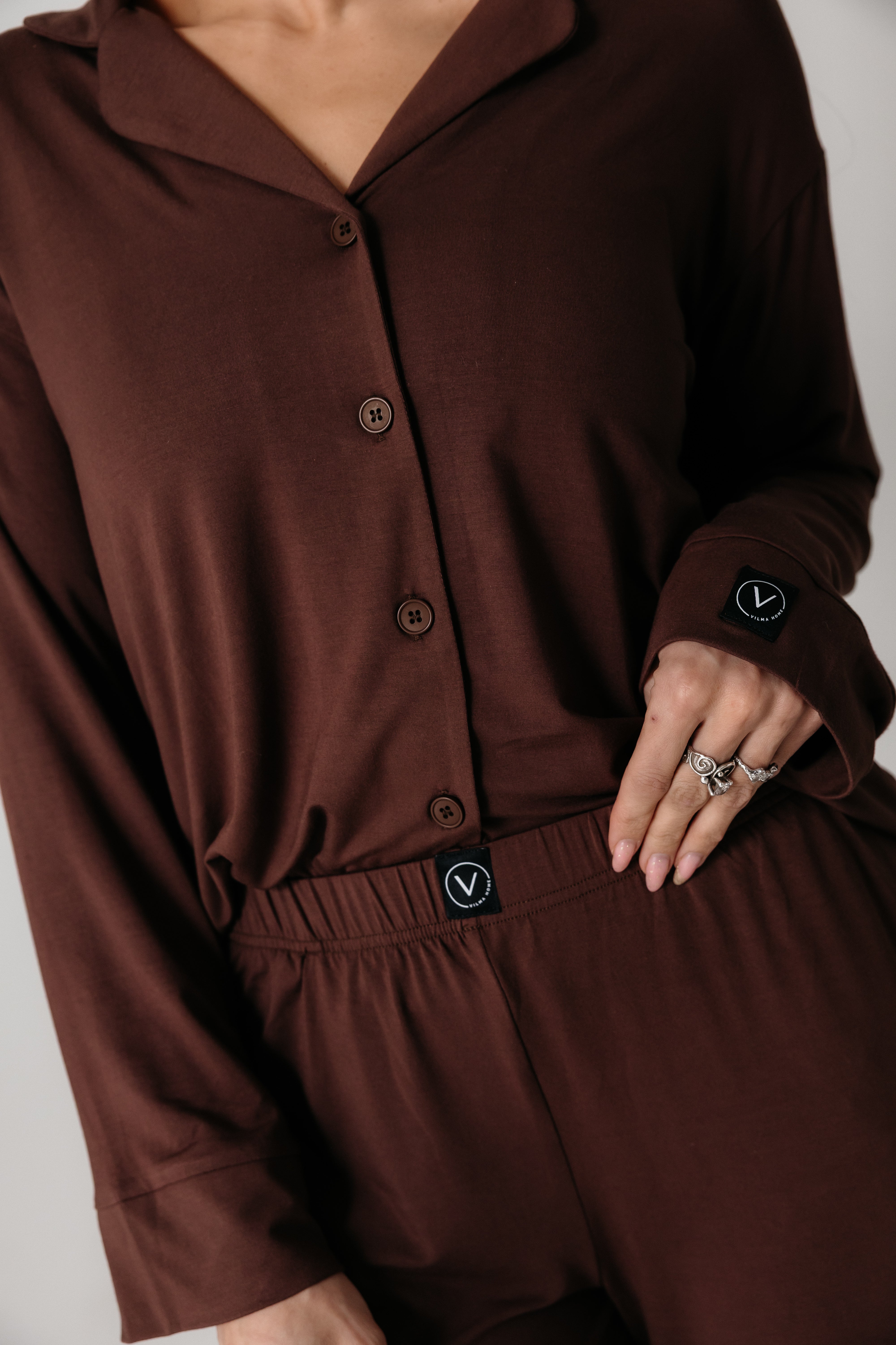 Vilma Home Náttföt úr Modal | Brúnt