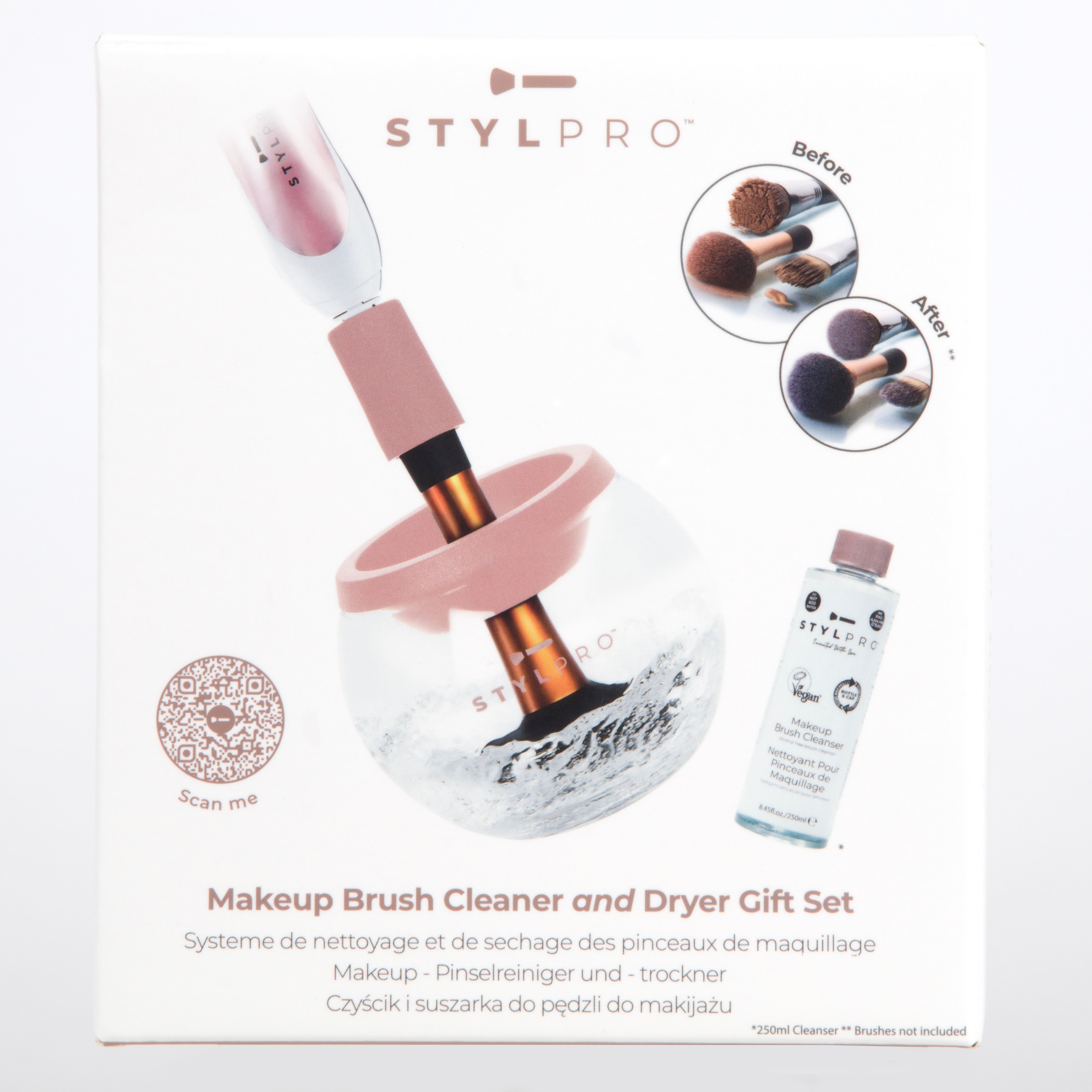Stylpro- Burstahreinsa gjafasett með sápu fyrir burstana
