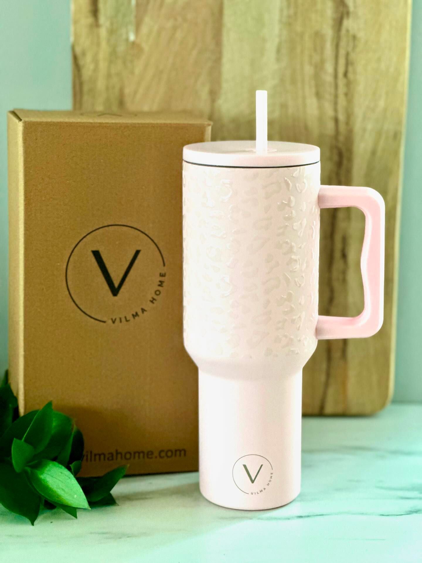 Vilma Home glas Leopard bleikur 1200 ml