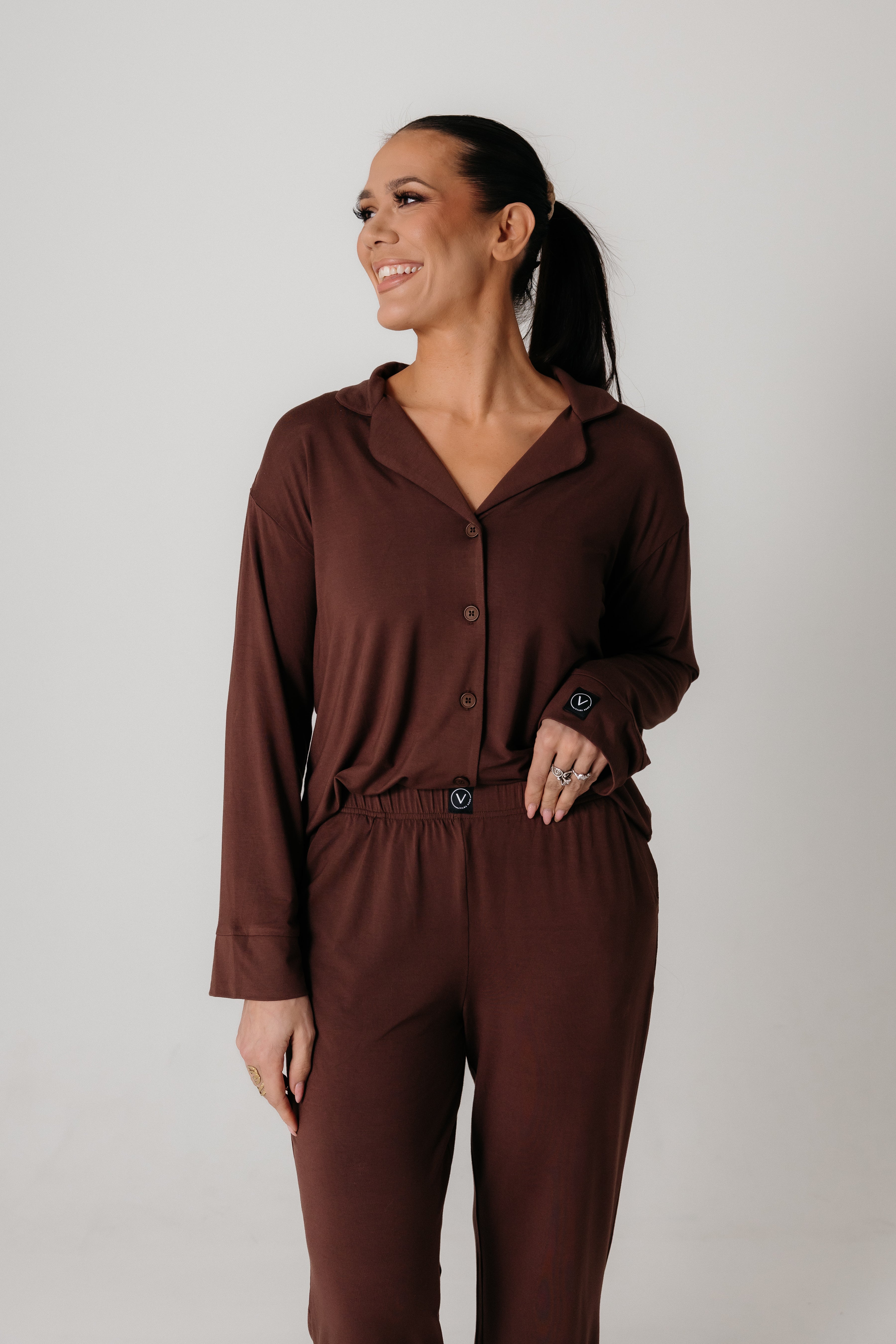 Vilma Home Náttföt úr Modal | Brúnt