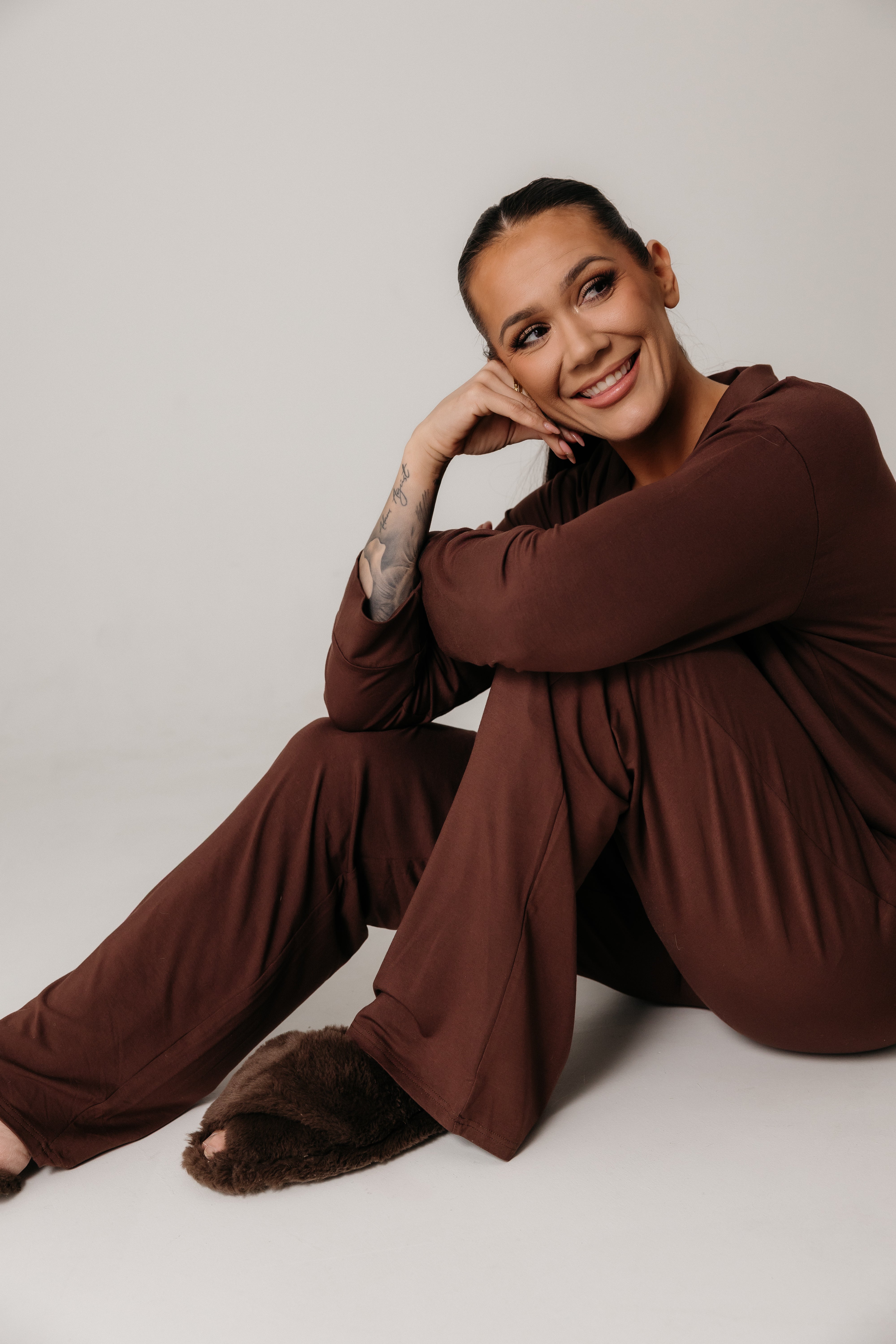 Vilma Home Náttföt úr Modal | Brúnt