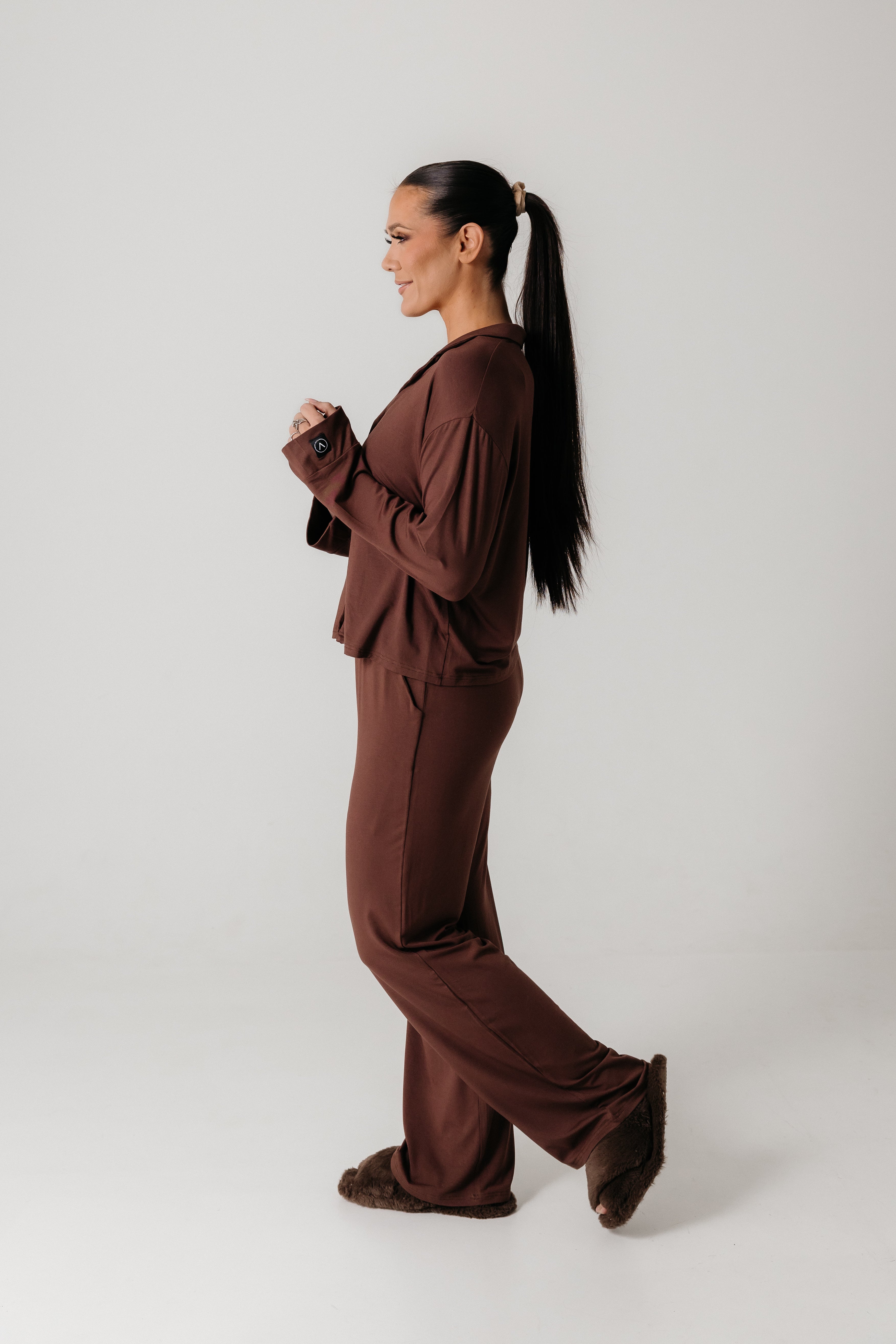 Vilma Home Náttföt úr Modal | Brúnt