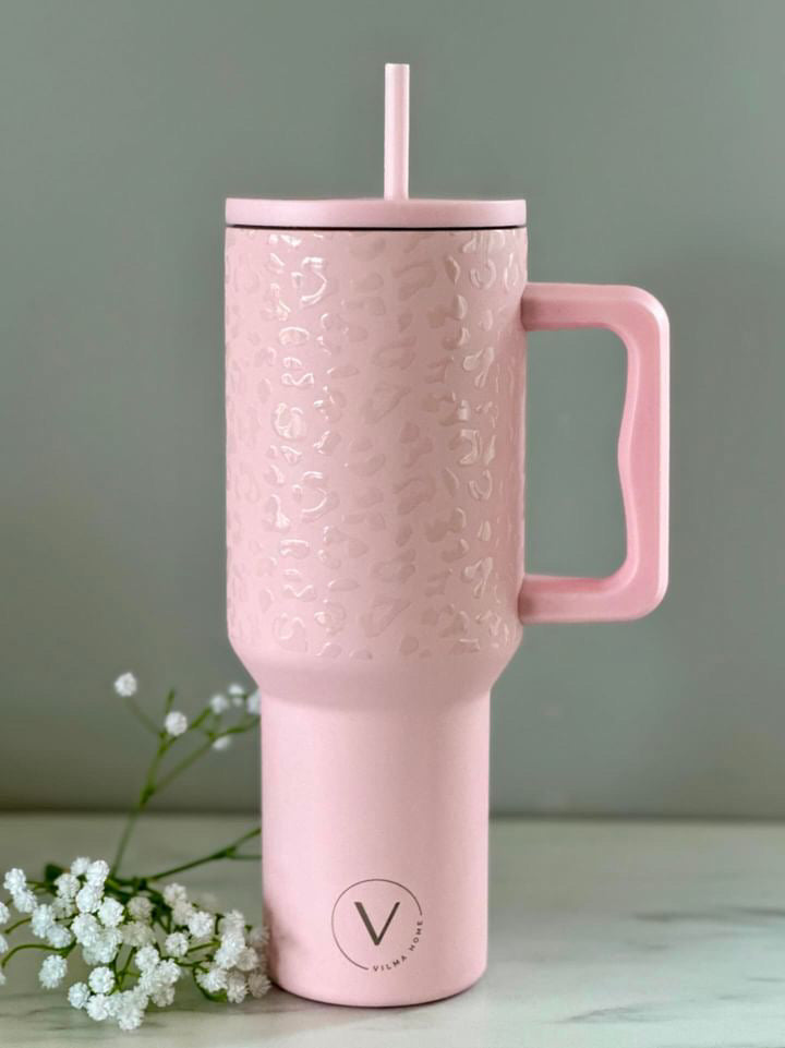 Vilma Home glas Leopard bleikur 1200 ml