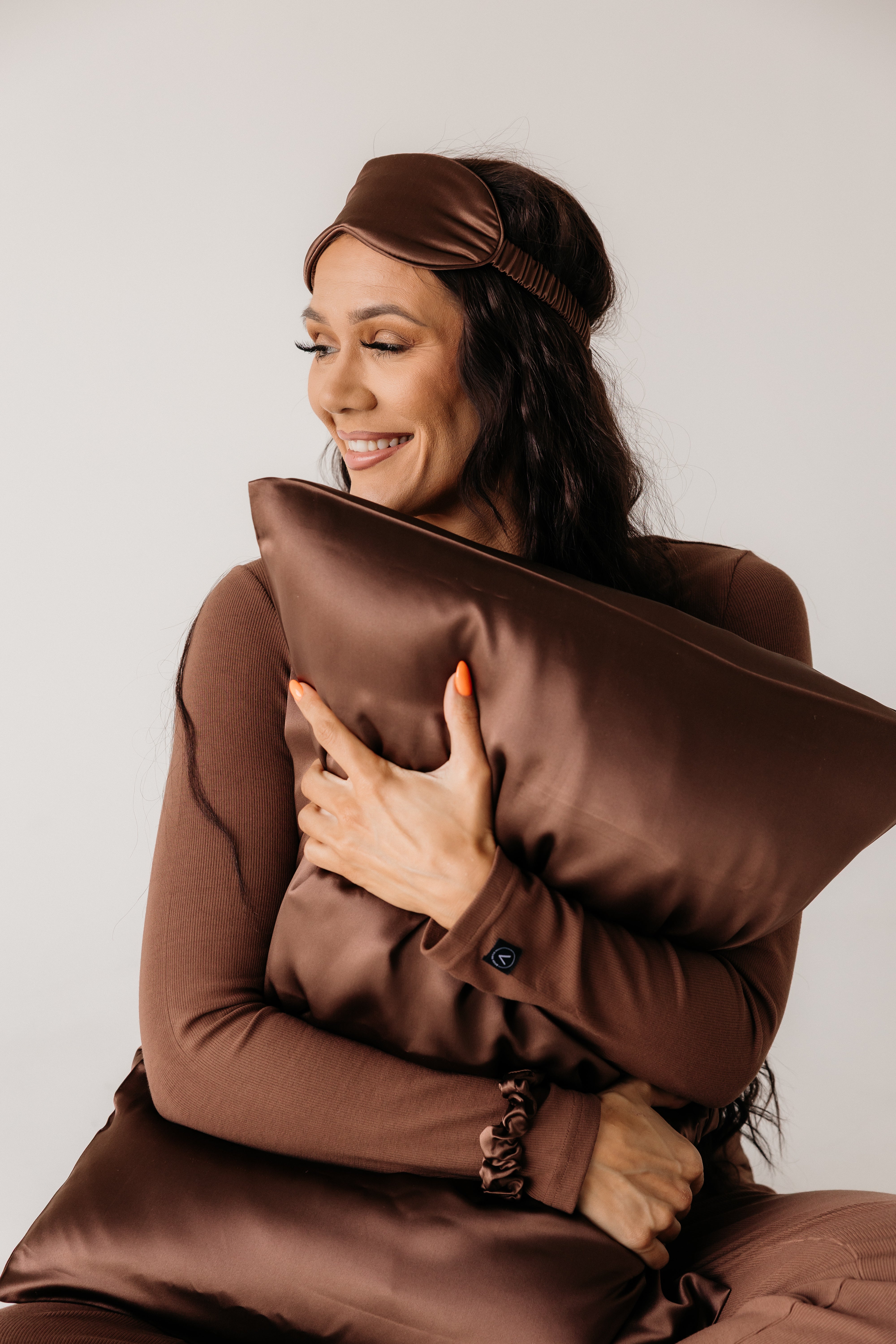 Vilma Home Ribbed náttfatasett - BRÚNT