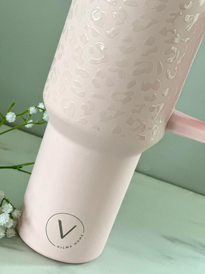 Vilma Home glas Leopard bleikur 1200 ml