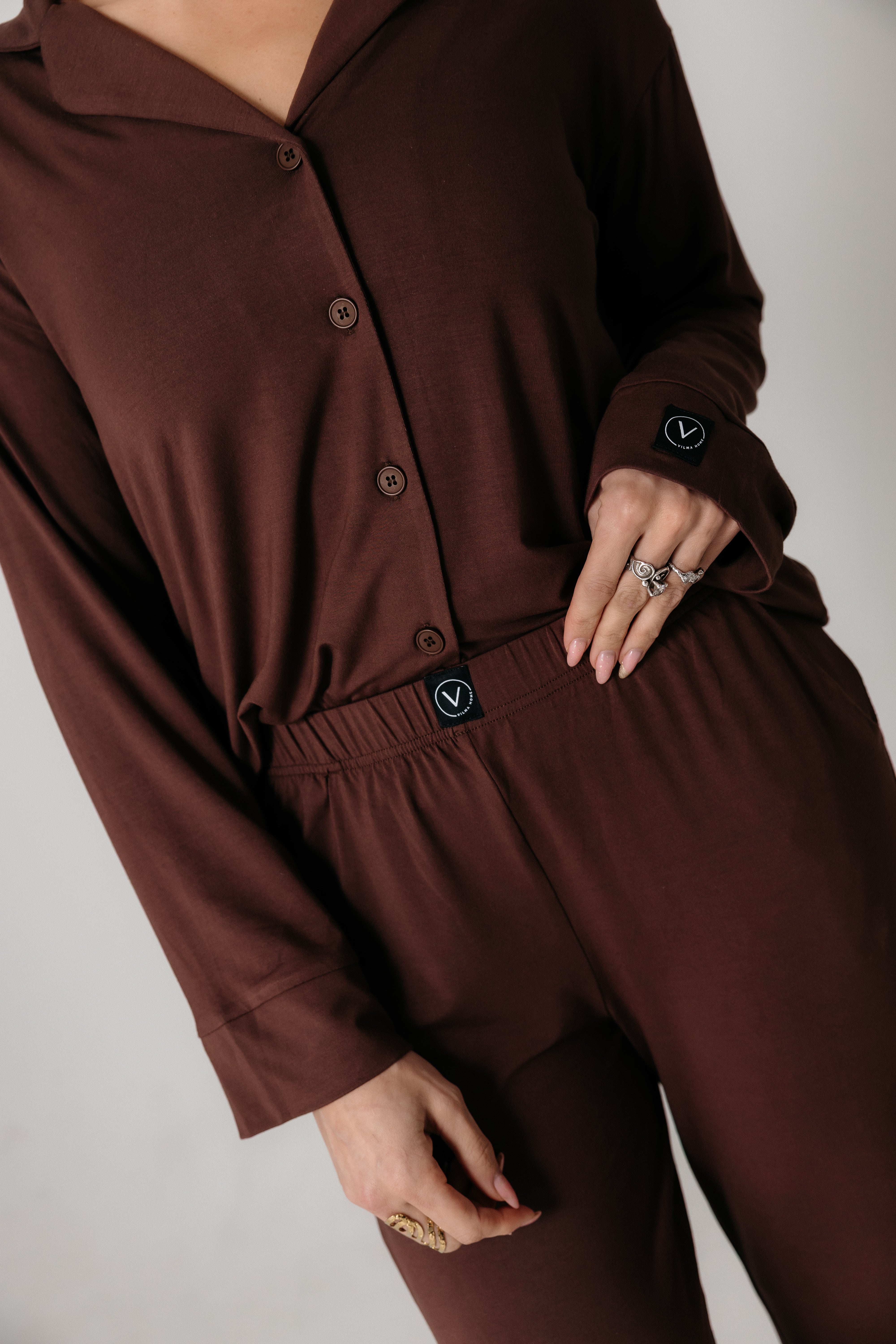 Vilma Home Náttföt úr Modal | Brúnt